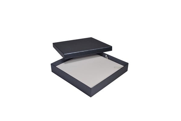 SAMPLE - Rigid Cardboard Standard Necklace Jewellery Box - Matt Black (non reversible white suede insert) - PackQueen