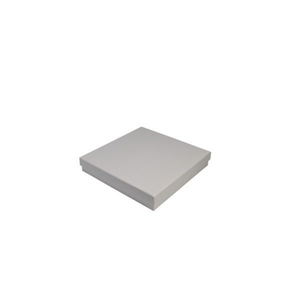 SAMPLE - Rigid Cardboard Standard Necklace Jewellery Box - Matt White (non reversible white suede insert) - PackQueen