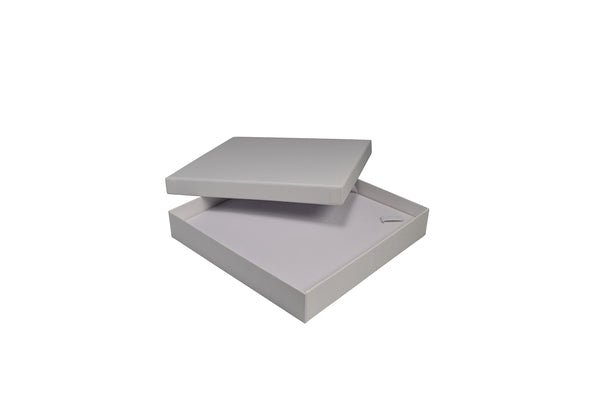 SAMPLE - Rigid Cardboard Standard Necklace Jewellery Box - Matt White (non reversible white suede insert) - PackQueen
