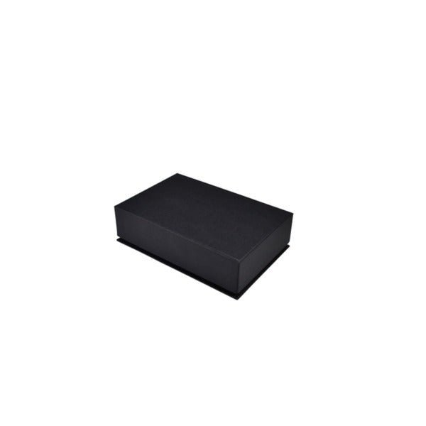 SAMPLE - Rigid Linen Pendant Jewellery Box - Charcoal Black - PackQueen