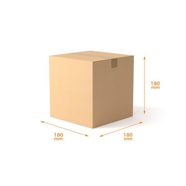SAMPLE - RSC Shipping Carton 180mm Cube - 1C Kraft Brown Board (180 x 180 x 180mm) - PackQueen