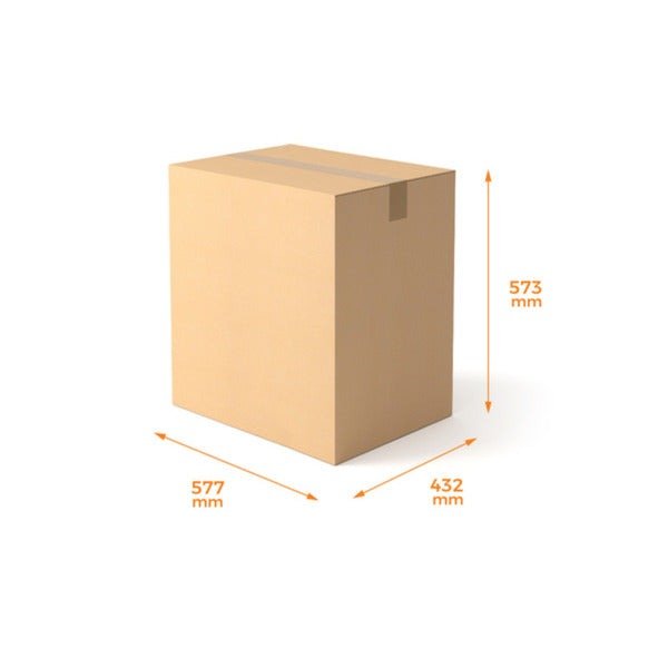SAMPLE - RSC Shipping Carton 43A Linen - 1C Kraft Brown Board (577 x 432 x 573mm) - PackQueen