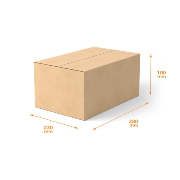 SAMPLE - RSC Shipping Carton C4 - 1C Kraft Brown Board (280 x 230 x 100mm) - PackQueen