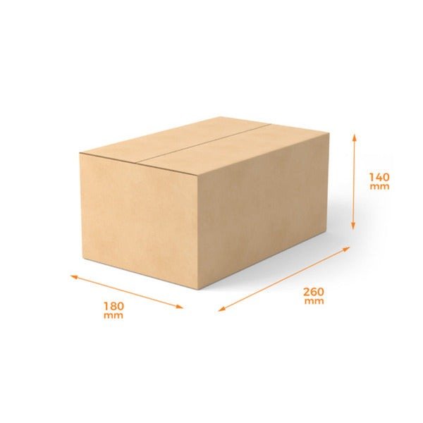 SAMPLE - RSC Shipping Carton Code 445 - 1C Kraft Brown Board (260 x 180 x 140mm) - PackQueen