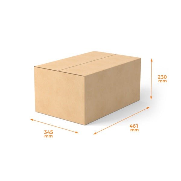 SAMPLE - RSC Shipping Carton Foolscap - 1C Kraft Brown Board (461 x 345 x 230mm) - PackQueen