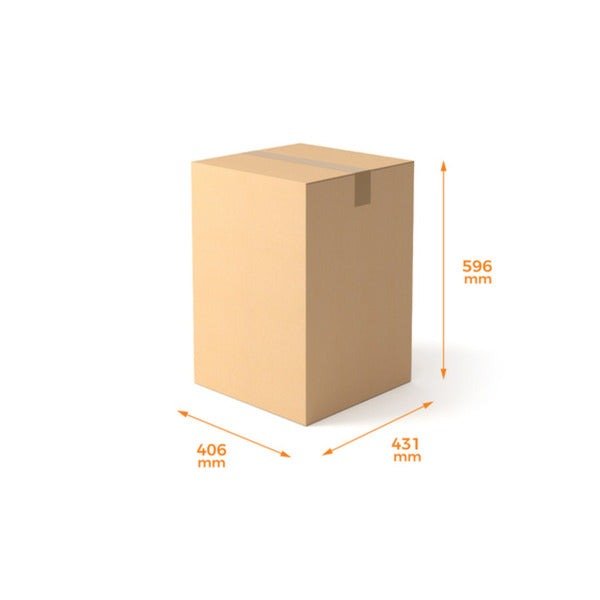 SAMPLE - RSC Shipping Carton Standard Removal - 1C Kraft Brown Board (431 x 406 x 596mm) - PackQueen