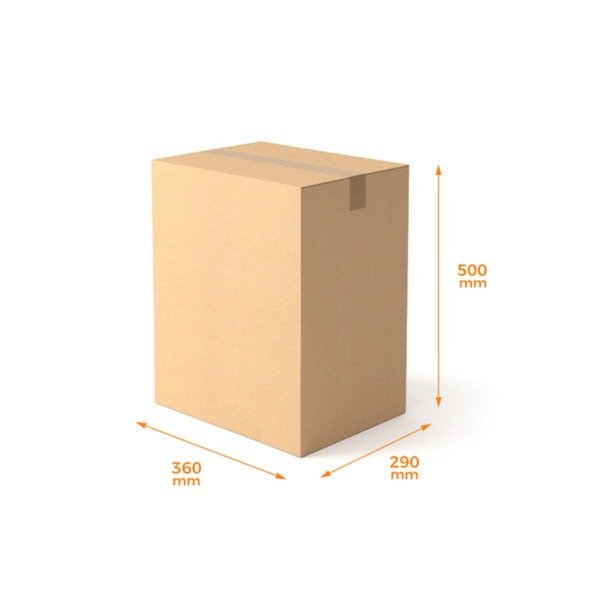SAMPLE - RSC Shipping Carton Tall Closure - 1C Kraft Brown Board (360 x 290 x 500mm) - PackQueen