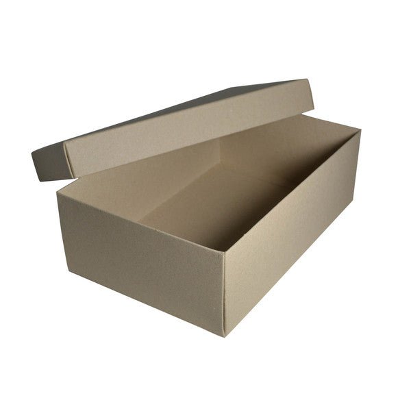 SAMPLE - Shoe Gift Box - Recycled Brown Paperboard (285gsm) (Base & Lid) - PackQueen