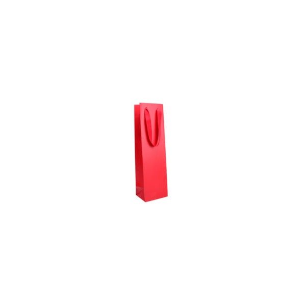 SAMPLE - Single Deluxe Matt Red- Paper Wine Bag - PackQueen