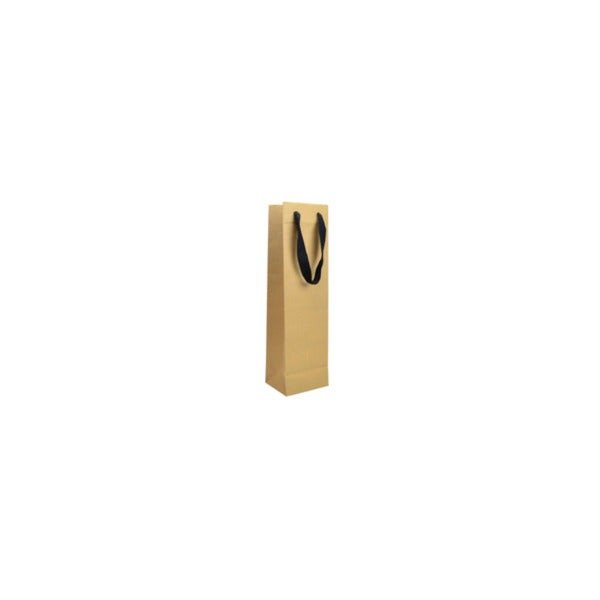 SAMPLE - Single Deluxe - Paper Wine Bag Kraft Brown - PackQueen