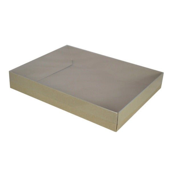 SAMPLE - Slim Line A4 Gift Box with Clear Lid - Recycled Brown Paperboard (285gsm) (Base & Clear Lid) - PackQueen