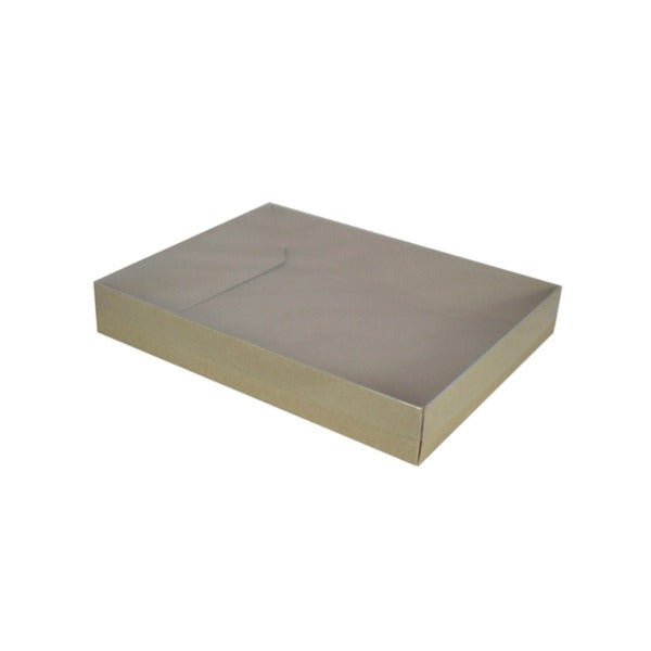 SAMPLE - Slim Line A5 Gift Box with Clear Lid - Recycled Brown Paperboard (285gsm) (Base and Clear Lid) - PackQueen