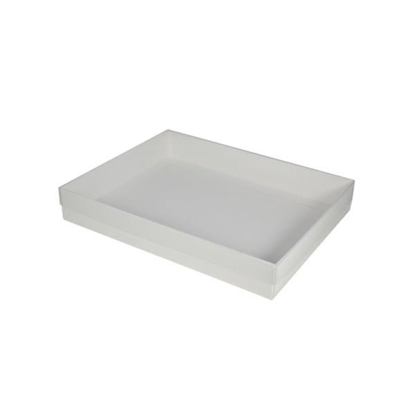 SAMPLE - Slim Line A5 Gift Box with Clear Lid - Smooth White Paperboard (28gsm) (Base and Clear Lid) - PackQueen