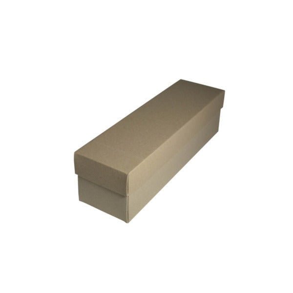 SAMPLE - Slim Line Single Wine Gift Box - Recycled Brown Paperboard (285gsm) (Base & Lid) - PackQueen