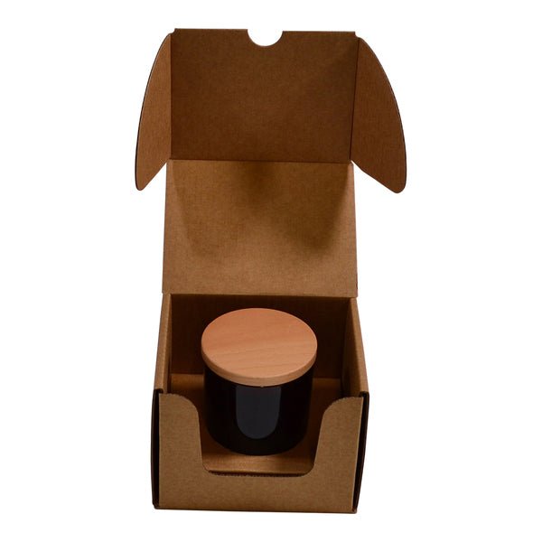 SAMPLE - Small Candle Plain Glass 1 Oxford/Cambridge Jar Pack with Insert - Kraft Brown - PackQueen