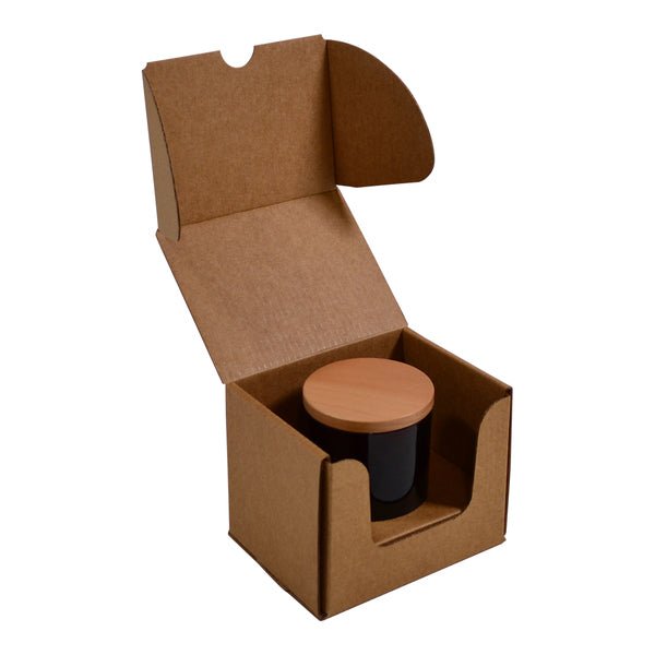 SAMPLE - Small Candle Plain Glass 1 Oxford/Cambridge Jar Pack with Insert - Kraft Brown - PackQueen