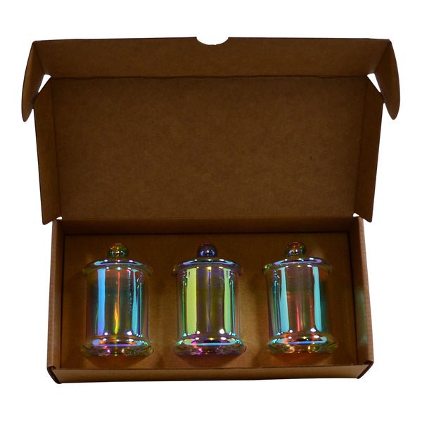 SAMPLE - Small Glass Candle 3 Danube Jar Pack with Insert - Kraft Brown - PackQueen