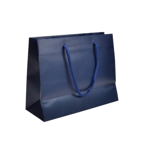 SAMPLE - Small - Matt Navy Laminated European Gift Bag - PackQueen