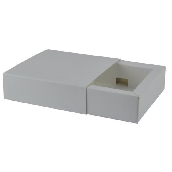 SAMPLE - Small Slide Over Cover - Smooth White Paperboard (285gsm) (Base & Sleeve) - PackQueen
