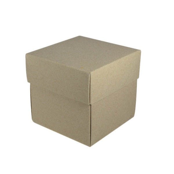 SAMPLE - Small Square Gift Box - Recycled Brown Paperboard (285gsm) (Base & Lid) - PackQueen