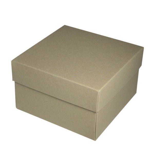 SAMPLE - Square Large Gift Box - Recycled Brown Paperboard (285gsm) (Base and Lid) - PackQueen