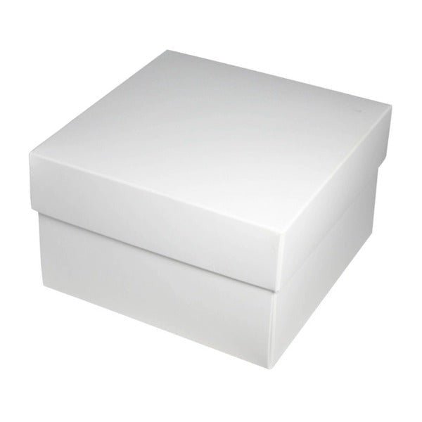 SAMPLE - Square Large Gift Box - Smooth White Paperboard (285gsm) (Base & Lid) - PackQueen