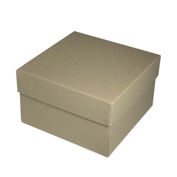 SAMPLE - Square Medium Gift Box - Recycled Brown Paperboard (285gsm) (Base & Lid) - PackQueen