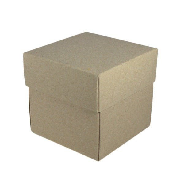 SAMPLE - Square Midi Gift Box - Recycled Brown Paperboard (285gsm) (Base and Lid) - PackQueen