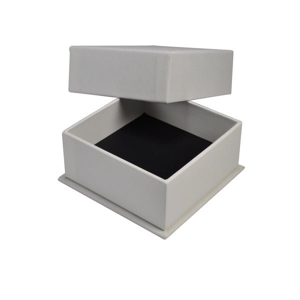 SAMPLE - Square Rigid Linen Jewellery Box - White - PackQueen