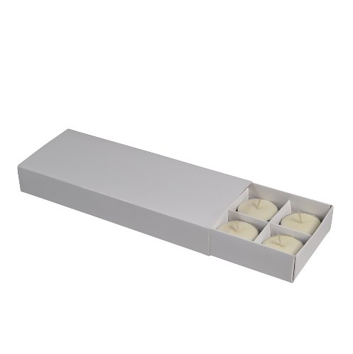 SAMPLE - Tealight Candle Boxes for 10 Candles - Smooth White Paperboard - PackQueen