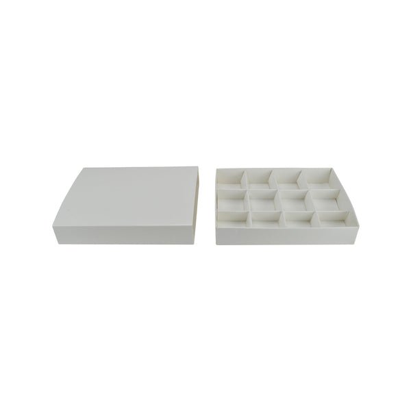 SAMPLE - Tealight Candle Boxes for 12 CandleS - Smooth White Paperboard - PackQueen