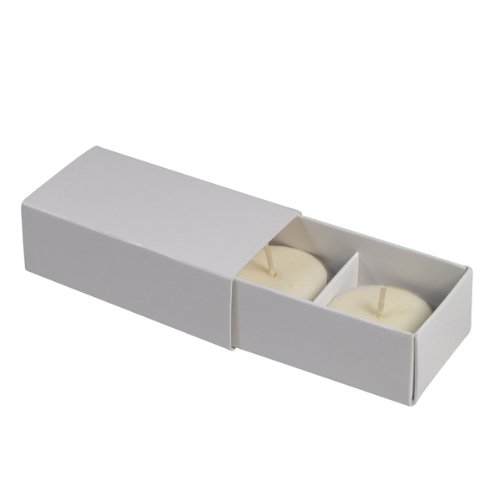 SAMPLE - Tealight Candle Boxes for 2 Candles - Smooth White - PackQueen