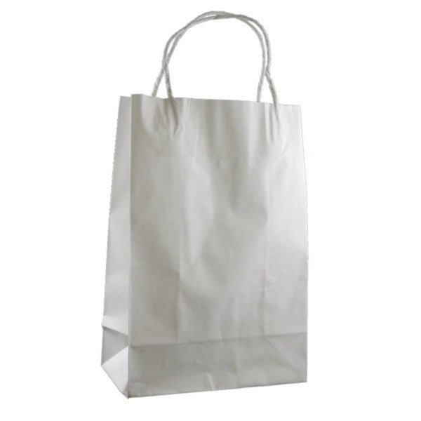 SAMPLE - White Kraft Paper Gift Bag Junior - PackQueen