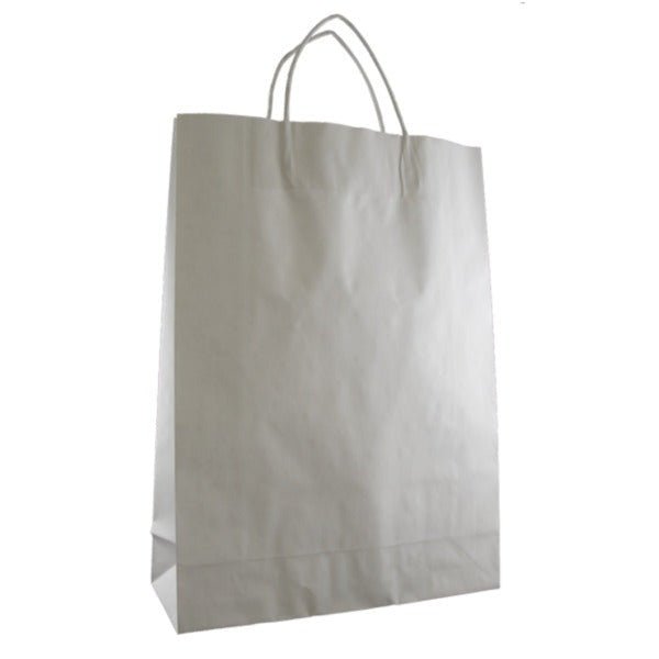 SAMPLE - White Kraft Paper Gift Bag Midi - PackQueen