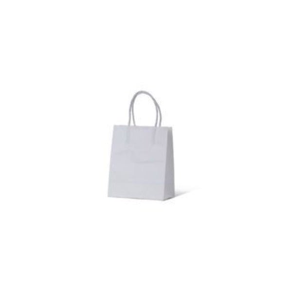 SAMPLE - White Kraft Paper Gift Bag Runt - PackQueen