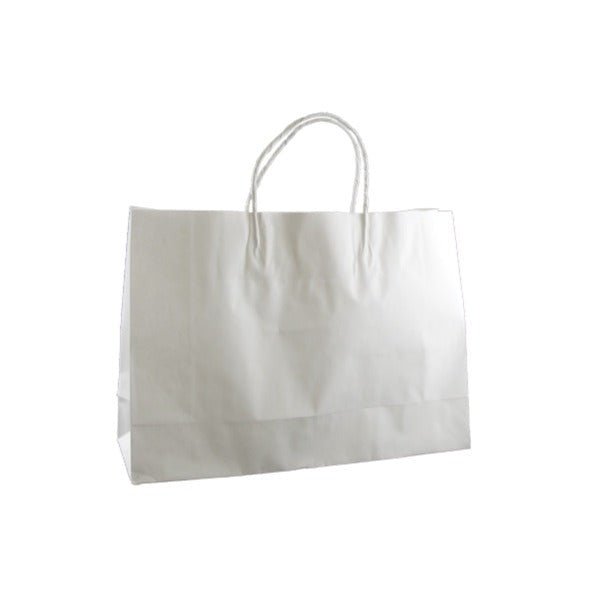 SAMPLE - White Kraft Paper Gift Bag Small Boutique - PackQueen
