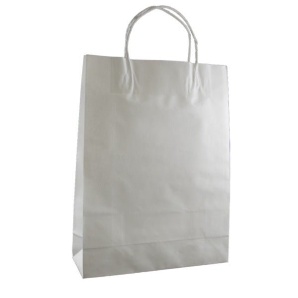 SAMPLE - White Kraft Paper Gift Bag Small - PackQueen