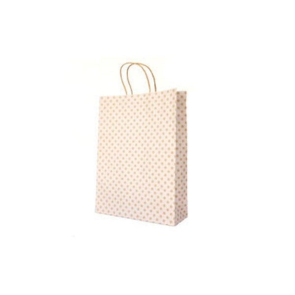 SAMPLE - White Spot Kraft Midi Paper Bag - PackQueen