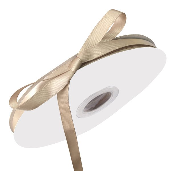 Satin Ribbon (10mm x 90metres) - Latte - PackQueen