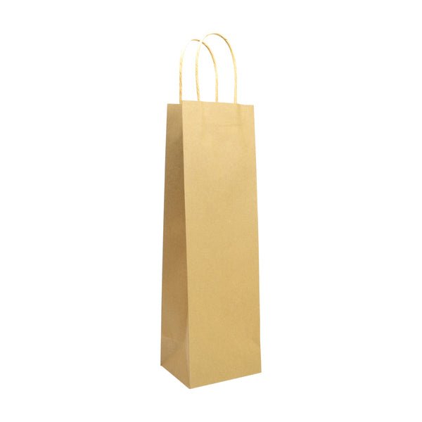 Single Wine - Paper Wine Bag Kraft Brown 100 PACK - PackQueen