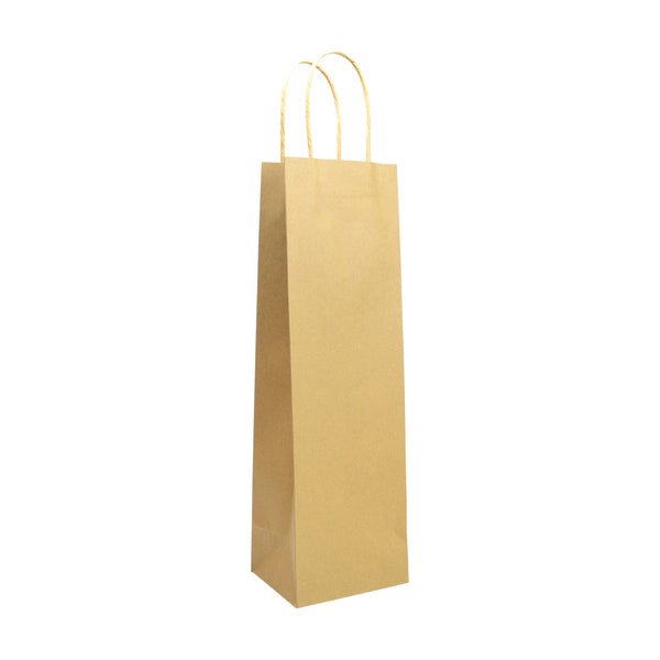 Single Wine - Paper Wine Bag Kraft Brown 100 PACK - PackQueen