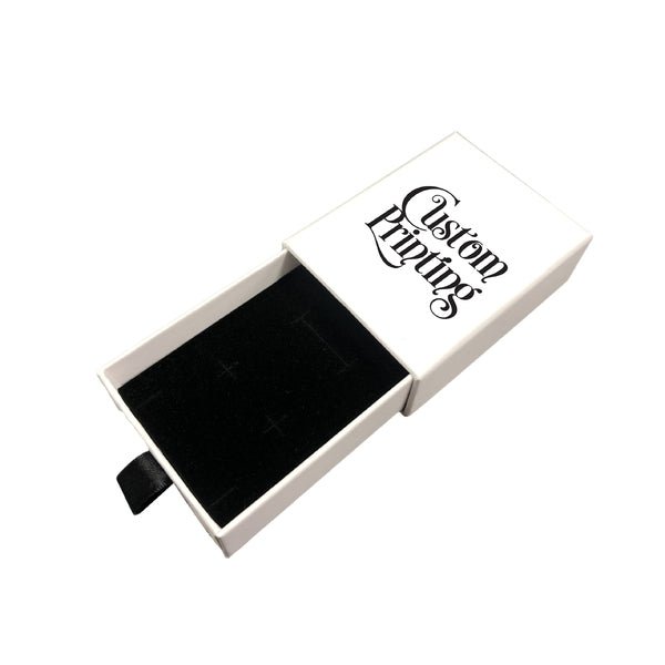 Small Rectangle 80mm Drawer Rigid Jewellery Box - Ring & Pendant (Sleeve, Base & Removable Insert) - PackQueen