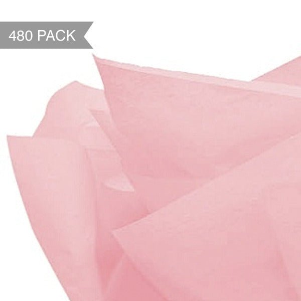 Soft Pink Tissue Paper - 500 x 750mm (Bulk 480 Sheets) - PackQueen