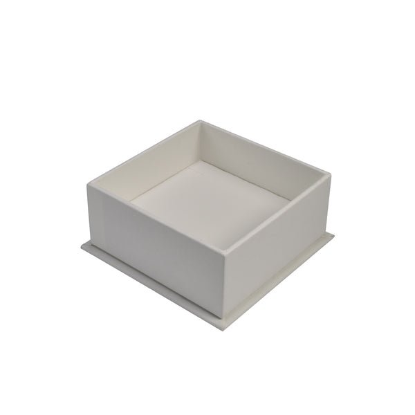 Square Rigid Linen Jewellery Box - White - PackQueen