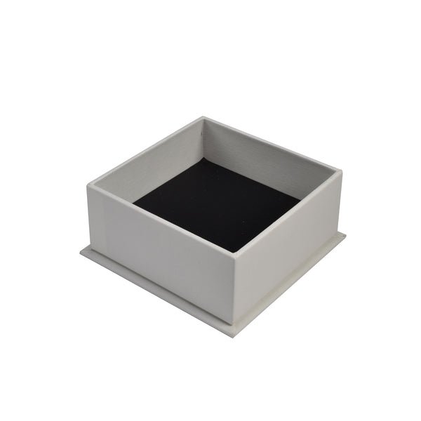Square Rigid Linen Jewellery Box - White - PackQueen