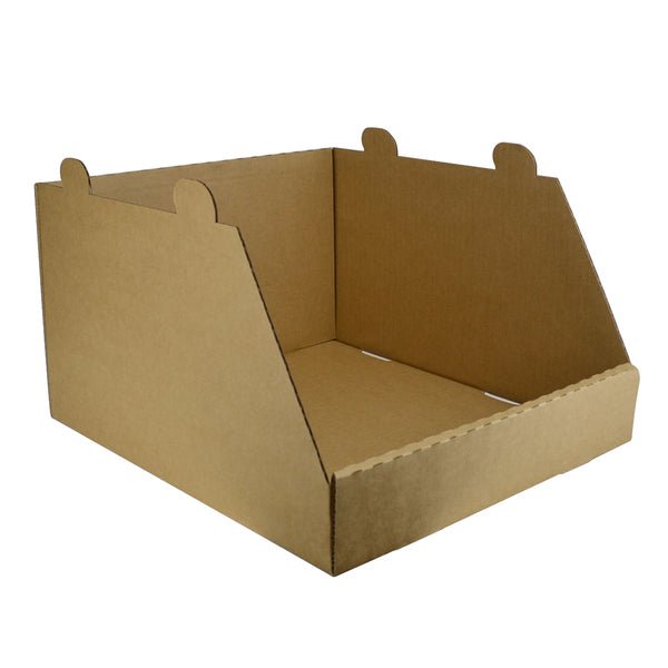 Stackable Storage & Bin Box - 18032 Kraft Brown C Flute (One Piece Self Locking Cardboard Storage Box) (Brown Inside) [Express Value Buy] - PackQueen