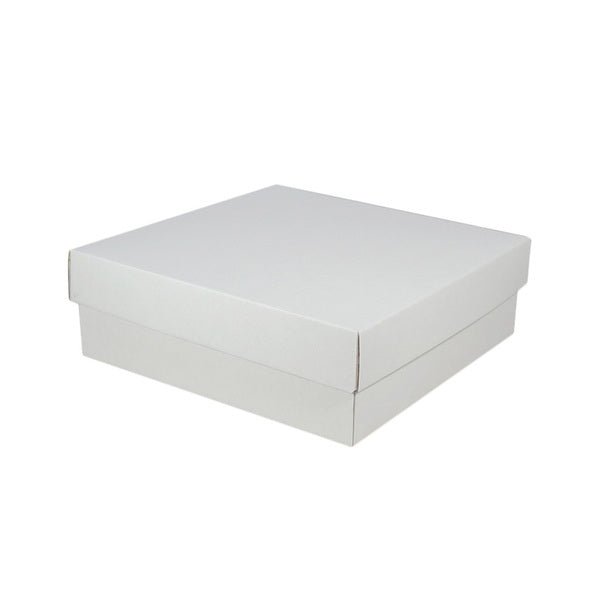 Two Piece 300mm Square Cardboard Gift Box - 100mm High - PackQueen