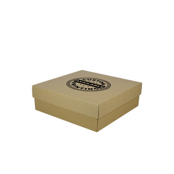 Two Piece 300mm Square Cardboard Gift Box - 100mm High - PackQueen