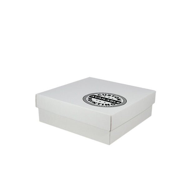 Two Piece 300mm Square Cardboard Gift Box - 100mm High - PackQueen