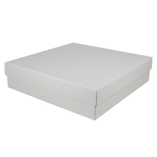 Two Piece 400mm Square Cardboard Gift Box - 100mm High - PackQueen